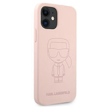 Заредете изображение във визуализатора на галерията – Karl Lagerfeld KLHCP12SSILTTPI iPhone 12 mini 5,4" Silicone Ikonik Outline różowy/pink - TopMag
