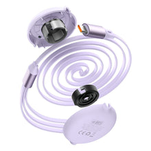 Заредете изображение във визуализатора на галерията – Baseus Bright Mirror 3in1 Retractable Data Cable USB Type C - micro USB / USB Typ C / Lightning Power Delivery 100W 1,2m violet (CAMLC-AMJ05) - TopMag
