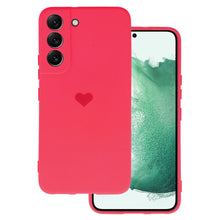 Заредете изображение във визуализатора на галерията – Vennus Silicone Heart Case for Samsung Galaxy S22 design 1 fuchsia
