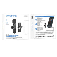 Заредете изображение във визуализатора на галерията – Borofone Lavalier wireless microphone BFK12 Trophy Typ C black
