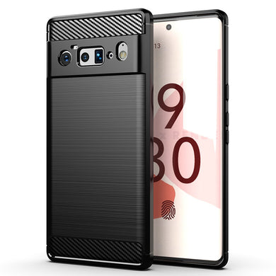 Carbon Case Flexible cover for Google Pixel 6 Pro black - TopMag