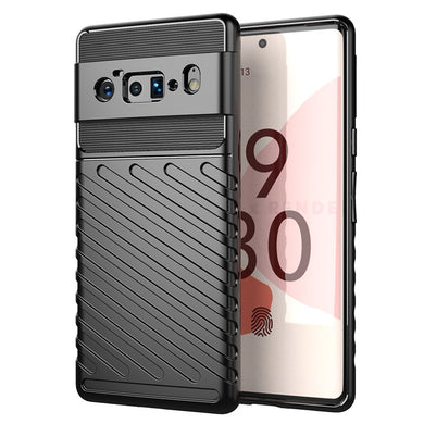 Thunder Case Flexible Tough Rugged Cover TPU Case for Google Pixel 6 Pro black - TopMag