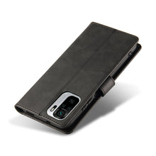 Заредете изображение във визуализатора на галерията – Magnet Case elegant bookcase type case with kickstand for Xiaomi Redmi Note 10 5G / Poco M3 Pro black - TopMag
