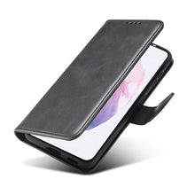 Заредете изображение във визуализатора на галерията – Magnet Case elegant bookcase type case with kickstand for Samsung Galaxy S21 FE black - TopMag
