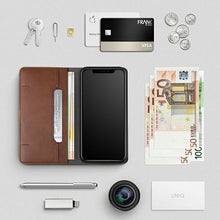 Заредете изображение във визуализатора на галерията – UNIQ etui book Journa iPhone 12 Pro Max 6,7" szary/dark grey - TopMag
