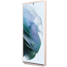 Заредете изображение във визуализатора на галерията – Guess GUHCS23LLSLMGPP S23 Ultra S918 pink/pink hardcase Silicone Script Metal Logo
