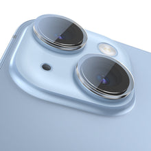 Заредете изображение във визуализатора на галерията – Baseus tempered glass for iPhone 14 / iPhone 14 Plus camera lenses transparent + cleaning kit
