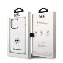 Заредете изображение във визуализатора на галерията – Karl Lagerfeld KLHMP14LSNCHBCH iPhone 14 Pro 6.1" hardcase white/white Silicone Choupette MagSafe
