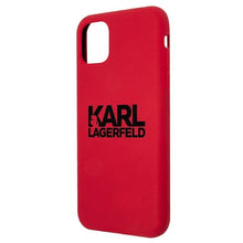 Заредете изображение във визуализатора на галерията – Original KARL LAGERFELD Case Silicone Stack Logo KLHCN61SLKLRE for Iphone 11/XR red
