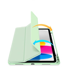Заредете изображение във визуализатора на галерията – Dux Ducis Toby case for iPad 10.9'' 2022 (10 gen.) cover with space for Apple Pencil stylus smart cover stand green
