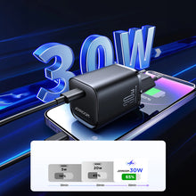 Заредете изображение във визуализатора на галерията – Joyroom JR-TCF07EU Speed ​​Series 30W USB-C PD/QC/AFC/FCP wall charger - black
