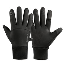 Заредете изображение във визуализатора на галерията – Men's insulated sports phone gloves - black
