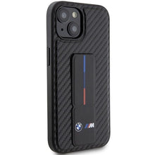 Заредете изображение във визуализатора на галерията – BMW Grip Stand Smooth &amp; Carbon case for iPhone 15 - black

