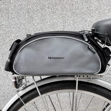 Заредете изображение във визуализатора на галерията – Wozinsky bike carrier bag with shoulder strap 13l black (WBB1BK)
