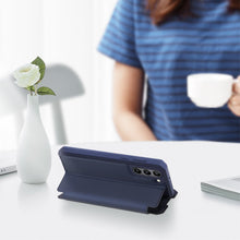 Заредете изображение във визуализатора на галерията – DUX DUCIS Skin X Bookcase type case for Samsung Galaxy S21 FE blue - TopMag
