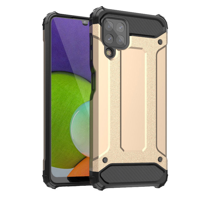 Hybrid Armor Case Tough Rugged Cover for Samsung Galaxy A22 4G golden - TopMag