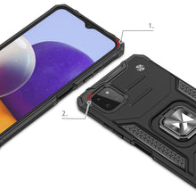 Заредете изображение във визуализатора на галерията – Wozinsky Ring Armor Case Kickstand Tough Rugged Cover for Samsung Galaxy A22 4G pink - TopMag
