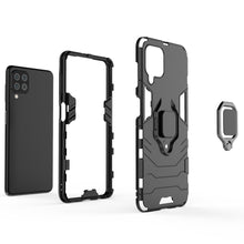 Заредете изображение във визуализатора на галерията – Ring Armor Case Kickstand Tough Rugged Cover for Samsung Galaxy A22 4G black - TopMag

