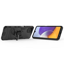 Заредете изображение във визуализатора на галерията – Ring Armor Case Kickstand Tough Rugged Cover for Samsung Galaxy A22 4G black - TopMag
