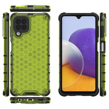 Заредете изображение във визуализатора на галерията – Honeycomb Case armor cover with TPU Bumper for Samsung Galaxy A22 4G green - TopMag
