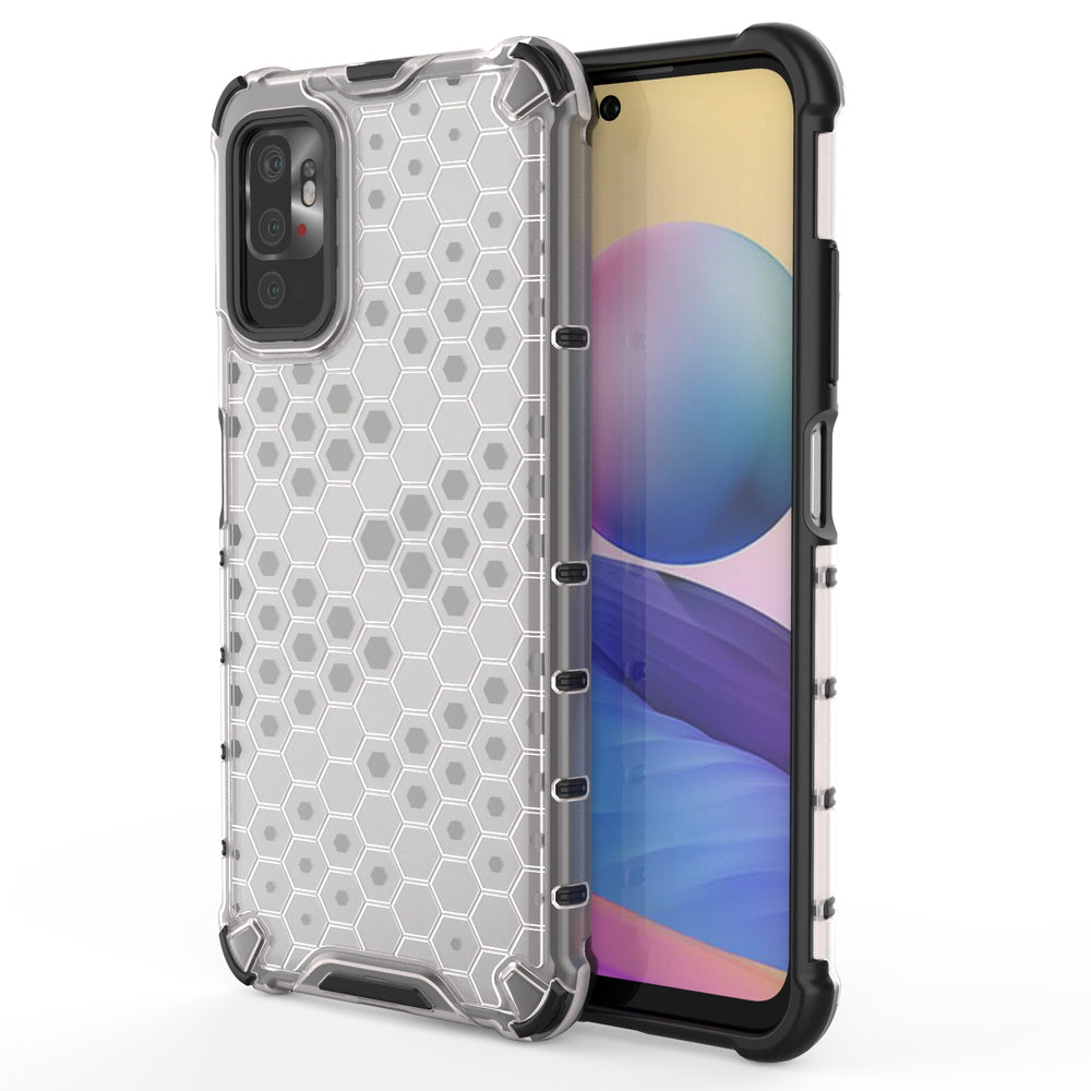 Honeycomb Case armor cover with TPU Bumper for Xiaomi Redmi Note 10 5G / Poco M3 Pro transparent - TopMag