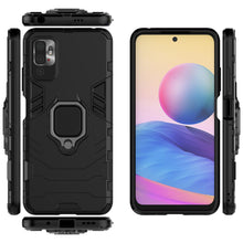 Заредете изображение във визуализатора на галерията – Ring Armor Case Kickstand Tough Rugged Cover for Xiaomi Redmi Note 10 5G / Poco M3 Pro black - TopMag
