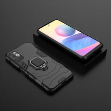 Заредете изображение във визуализатора на галерията – Ring Armor Case Kickstand Tough Rugged Cover for Xiaomi Redmi Note 10 5G / Poco M3 Pro black - TopMag
