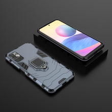 Заредете изображение във визуализатора на галерията – Ring Armor Case Kickstand Tough Rugged Cover for Xiaomi Redmi Note 10 5G / Poco M3 Pro blue - TopMag
