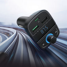 Заредете изображение във визуализатора на галерията – Ugreen FM Transmitter Bluetooth 5.0 MP3 car charger 3x USB TF micro SD 4.8 A black (CD229) - TopMag
