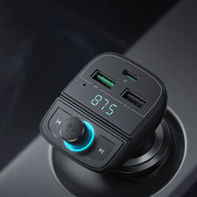 Заредете изображение във визуализатора на галерията – Ugreen FM Transmitter Bluetooth 5.0 MP3 car charger 3x USB TF micro SD 4.8 A black (CD229) - TopMag

