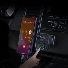 Заредете изображение във визуализатора на галерията – Ugreen FM Transmitter Bluetooth 5.0 MP3 car charger 3x USB TF micro SD 4.8 A black (CD229) - TopMag
