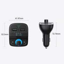 Заредете изображение във визуализатора на галерията – Ugreen FM Transmitter Bluetooth 5.0 MP3 car charger 3x USB TF micro SD 4.8 A black (CD229) - TopMag

