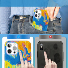 Заредете изображение във визуализатора на галерията – Kingxbar Watercolor Series color case for iPhone 12 Pro Max yellowblue - TopMag
