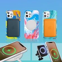 Заредете изображение във визуализатора на галерията – Kingxbar Watercolor Series color case for iPhone 12 Pro / iPhone 12 yellowblue - TopMag
