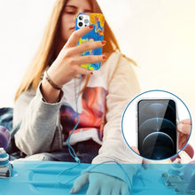 Заредете изображение във визуализатора на галерията – Kingxbar Watercolor Series color case for iPhone 12 Pro / iPhone 12 yellowblue - TopMag
