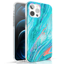 Заредете изображение във визуализатора на галерията – Kingxbar Watercolor Series color case for iPhone 12 Pro Max pink-green - TopMag
