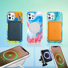 Заредете изображение във визуализатора на галерията – Kingxbar Watercolor Series color case for iPhone 12 Pro / iPhone 12 pink-green - TopMag
