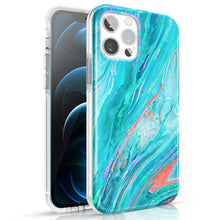 Заредете изображение във визуализатора на галерията – Kingxbar Watercolor Series color case for iPhone 12 Pro / iPhone 12 pink-green - TopMag
