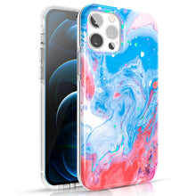 Заредете изображение във визуализатора на галерията – Kingxbar Watercolor Series color case for iPhone 12 Pro Max Blue-pink - TopMag
