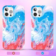 Заредете изображение във визуализатора на галерията – Kingxbar Watercolor Series color case for iPhone 12 Pro / iPhone 12 Blue-pink - TopMag
