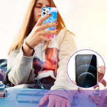 Заредете изображение във визуализатора на галерията – Kingxbar Watercolor Series color case for iPhone 12 Pro / iPhone 12 Blue-pink - TopMag

