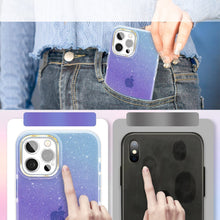Заредете изображение във визуализатора на галерията – Kingxbar Ombre Case Back Cover for iPhone 12 Pro / iPhone 12 Blue-violet - TopMag
