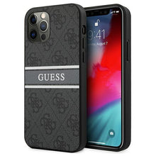 Заредете изображение във визуализатора на галерията – Guess GUHCP12L4GDGR iPhone 12 Pro Max 6,7" szary/grey hardcase 4G Stripe - TopMag
