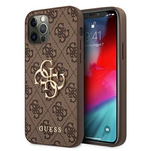 Заредете изображение във визуализатора на галерията – Guess GUHCP12L4GMGBR iPhone 12 Pro Max 6,7" brązowy/brown hardcase 4G Big Metal Logo - TopMag
