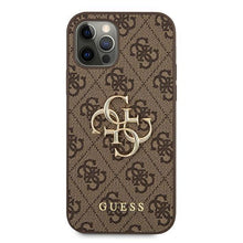 Заредете изображение във визуализатора на галерията – Guess GUHCP12L4GMGBR iPhone 12 Pro Max 6,7" brązowy/brown hardcase 4G Big Metal Logo - TopMag
