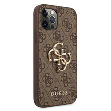 Заредете изображение във визуализатора на галерията – Guess GUHCP12L4GMGBR iPhone 12 Pro Max 6,7" brązowy/brown hardcase 4G Big Metal Logo - TopMag
