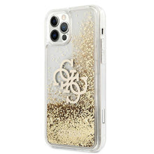 Заредете изображение във визуализатора на галерията – Guess GUHCP12LLG4GGO iPhone 12 Pro Max 6,7" złoty/gold hardcase 4G Big Liquid Glitter - TopMag
