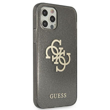 Заредете изображение във визуализатора на галерията – Guess GUHCP12LPCUGL4GBK iPhone 12 Pro Max 6,7" czarny/black hard case Glitter 4G Big Logo - TopMag
