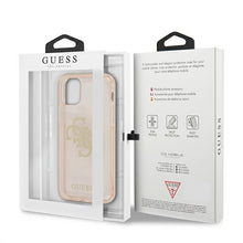 Заредете изображение във визуализатора на галерията – Guess GUHCP12LPCUGL4GGO iPhone 12 Pro Max 6,7" złoty/gold hard case Glitter 4G Big Logo
