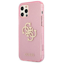 Заредете изображение във визуализатора на галерията – Guess GUHCP12LPCUGL4GPI iPhone 12 Pro Max 6,7" różowy/pink hard case Glitter 4G Big Logo - TopMag
